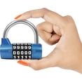 thumbnail image 2 of Blue 5 Digit Combination Padlock (1 Pack) - Resettable Heavy Duty Waterproof Indoor/outdoor Lock For Gym, Work & School, 2 of 5