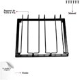 thumbnail image 4 of Queilt Black Wine Glass Holder - Metal Under Cabinet Hanging Stemware Rack with Screws, Stainless Iron Glass Storage Rack with 3 Rows for Kitchen, Bar, Restaurant, 4 of 4