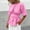 Pink, variant on Women's Round Neck Peplum Blouse, Short Sleeve Elastic Waist-Cinched Casual Top Blue M