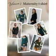 thumbnail image 5 of Long Sleeve Pregnancy Shirts Tops Maternity Clothes for Women 3-Pack, 5 of 6
