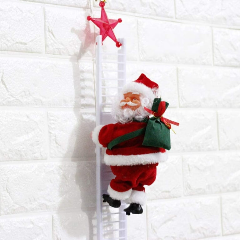 Weihnachtsmann auf Leiter Elektrische Weihnachtsfiguren Kletternder  Nikolaus Santa Crawl Indoor and Outdoor Weihnachtsdeko Figur
