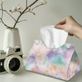 thumbnail image 2 of SEANATIVE Tie Dye Tissue Box Cover Rectangular Tissue Box Holder for Bathroom, Colorful Tissue Box Cover PU Leather Tissue Holder for Kitchen Women Girls Tissue Cover for Car, Home, Dining Table, 2 of 7