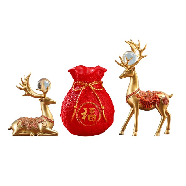 Bolsa Estatua Jarrón Mesa Decorativa Estantería Figuras de Reno de Pie florero rojo