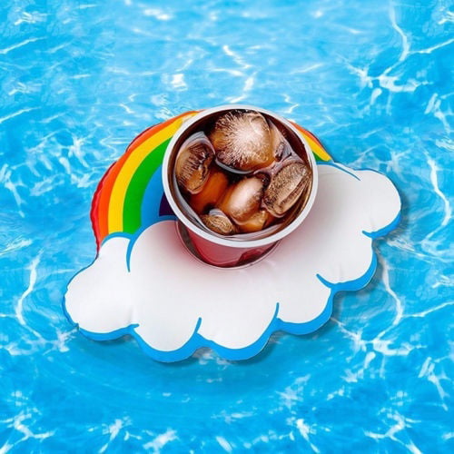 Inflatable Floats Drink Cup Holder Summer Swimming Pool Beverage Boat Party Gift 