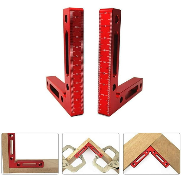 90° Right Angle Joiner Clamp 4.7 x 4.7 L Shape Aluminum Alloy Frame Clamp  with Angle Fixing Ruler for Woodworking, Picture Frames, Boxes