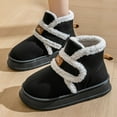 thumbnail image 5 of Women's Cozy Ankle Boots Slippers Winter Warm Hard Bottom House Shoes with Fuzzy Lining Thick Soled for Indoor Outdoor Short Booties Black Size 6, 5 of 6