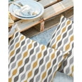 thumbnail image 2 of Pack of 2 Outdoor Pillow Covers, Mid-Century Modern Geometric Yellow Gray Pattern Waterproof Square Throw Pillowcase Cushion Decorative Pillow Covers for Couch Patio Tent, 20x20 in, 2 of 6