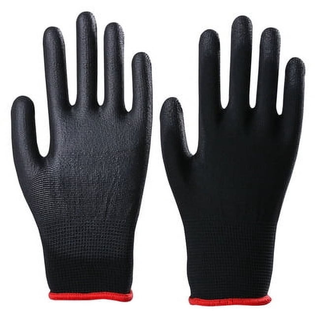 Guantes de trabajo blancos libres de polvo con revestimiento de dedos antiestático de nailon PU y revestimiento de inmersión en la palma