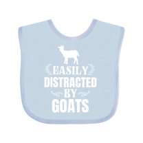 Inktastic Easily Distracted by Goats Boys or Girls Baby Bib