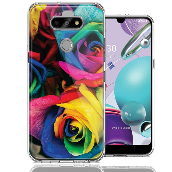 MUNDAZE For LG Aristo 5/K31/Fortune 3 Colorful Roses Design Double Layer Phone Case Cover