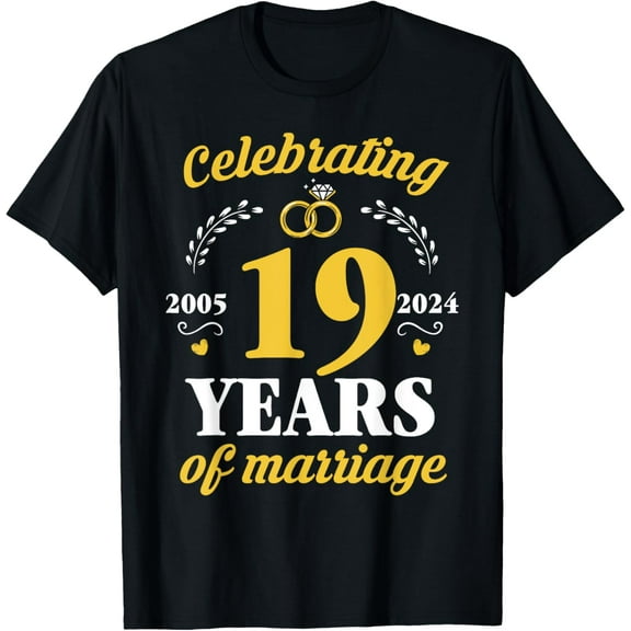 Celebrating 19 Years of Marriage 19th Wedding Anniversary T-Shirt