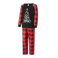 thumbnail image 6 of Elippeo Christmas Family Pajamas Matching Set Letter Print Long Sleeve Tops and Plaid Pants Sleepwear, 6 of 10