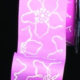 The Ribbon People Pink and White Floral Print Wired Craft Ribbon 1.5" x 27 Yards