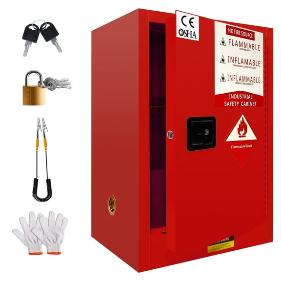 24 Gallon 23 x 18 x 35 in Fireproof Cabinet, Flammable Storage Cabinet, Chemical Storage Cabinet with Adjustable Board for Industrial & Home Use
