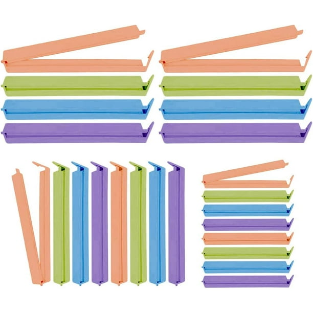 Clips de sellado de 24 piezas Alimentos, Clip de cierre de cocina, Clips para bolsas, Clip de plástico para alimentos, Clip para bolsas de cocina, Colores surtidos JFHHH pequeña