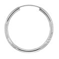 thumbnail image 3 of Wellingsale Ladies 14k White Gold Polished Diamond Cut Satin 2mm Endless Hoop Earrings (25 x 25 mm), 3 of 7