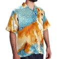 thumbnail image 2 of Pixel Dog Men's Short Sleeve Spread Collar Button Down Beach Print Casual Shirts, 2 of 6