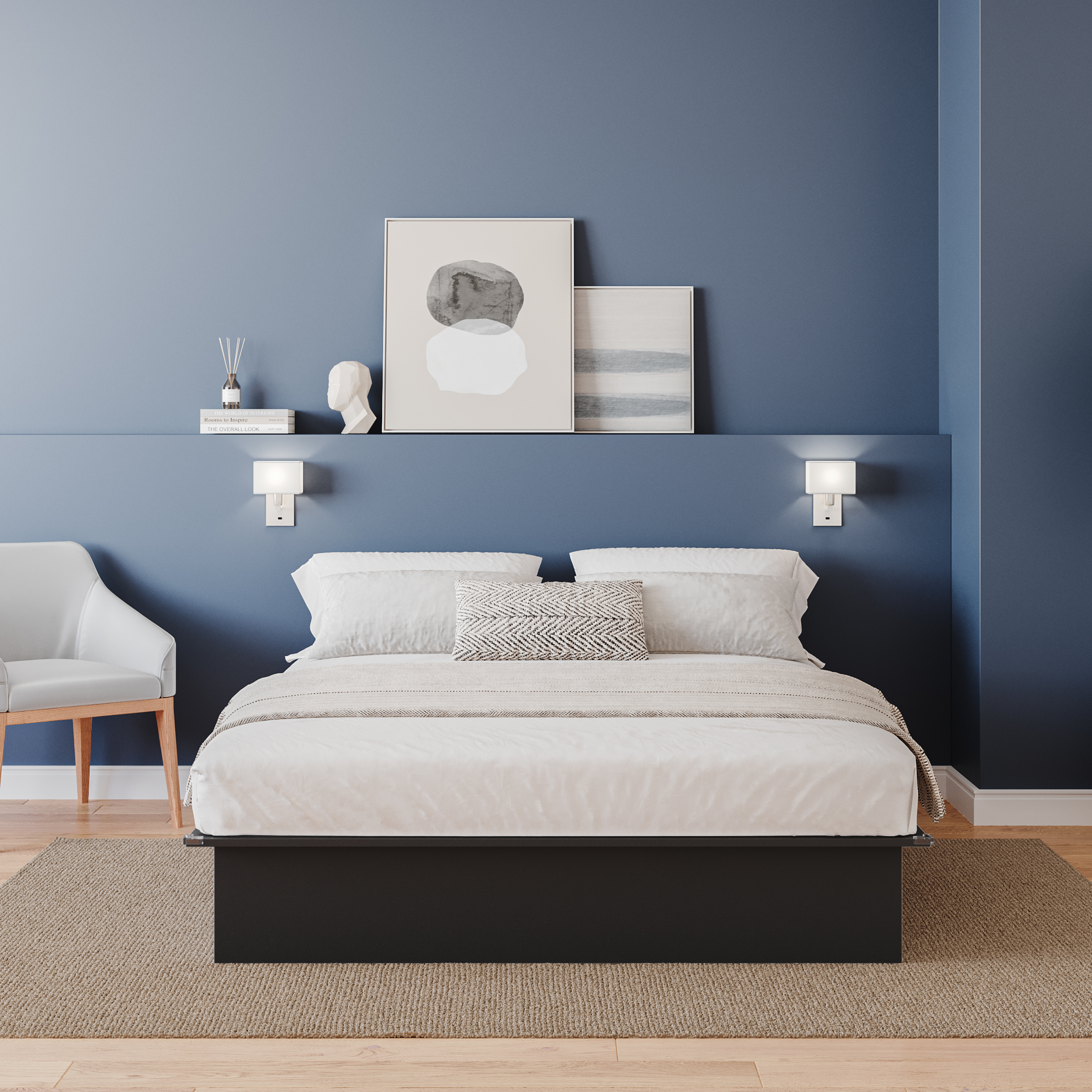 Nexera Valere Queen Size Platform Bed Frame, Black