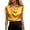 Yellow, variant on Ramiter Satin Top Women's Short Sleeve Satin Blouses Casual Loose V-neck Silk Shirts Roll Up Sleeve Tunic Tops Red,3XL