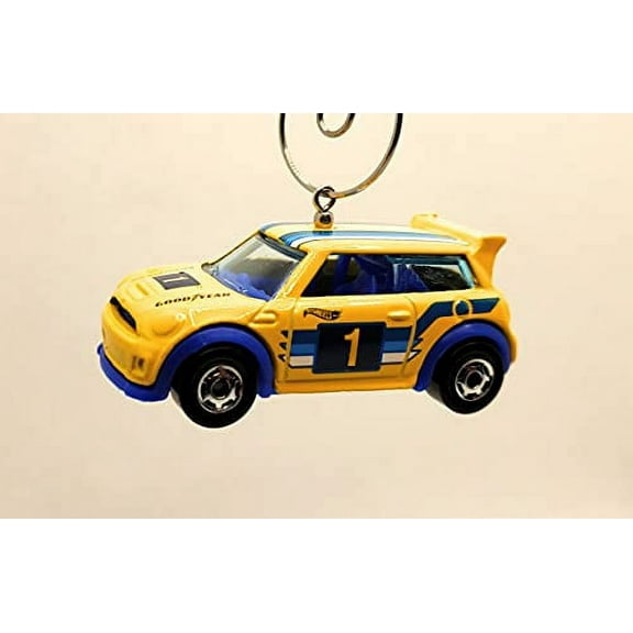 Mini Cooper S Challenge Christmas Ornament 1:64 Yellow