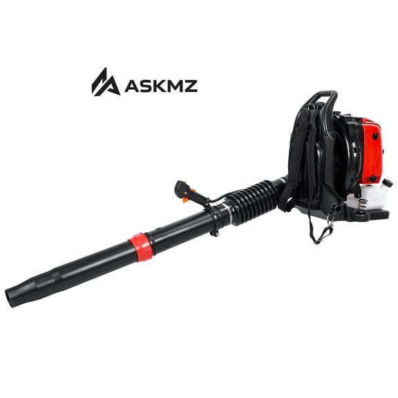 ASKMZ Backpack Gas Leaf Blower 75.6CC 4-Stroke Variable Speed 900 CFM High Airflow