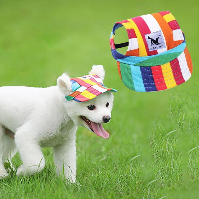 Fiudx Sombrero para Mascotas Pequeñas, Diseño de Visera de Béisbol de Lona, Ajuste Cómodo y Ajustable, Protección para Exteriores, Accesorio de Moda para Cachorros, Estilo Casual, Talla S, Incluye 1