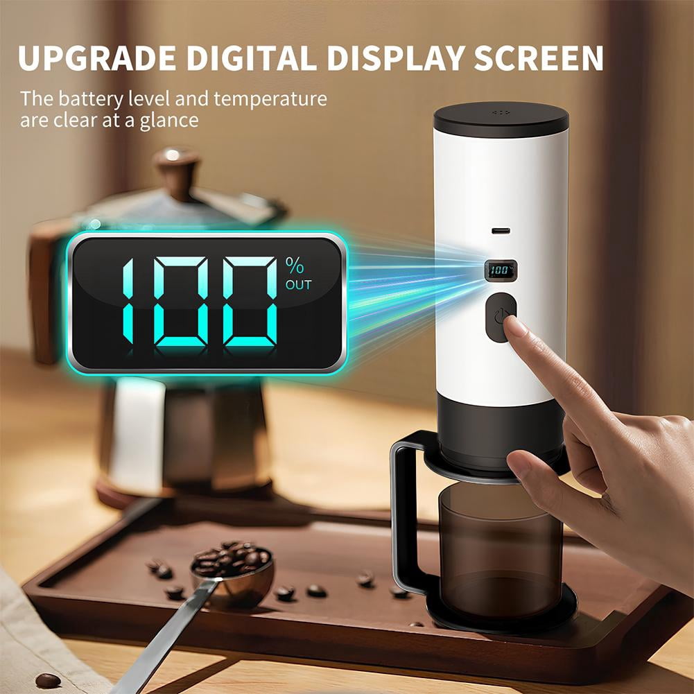 Portable Electric Coffee Maker with Heating 7800mAh Rechargeable Travel Espresso Machine for Camping Car Office