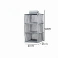 thumbnail image 3 of 3-Tier Hanging Closet Organizer with Drawers, Washable Fabric Storage Bins for Wardrobe, Shelves - Multi-Layer Drawer Style Organizer for Clothes, Accessories, Toys, 3 of 6
