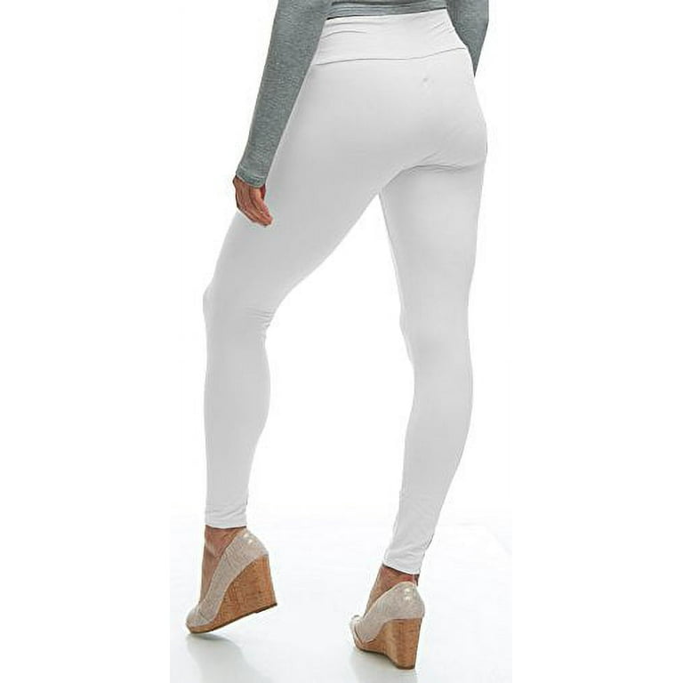 LMB Lush Moda Leggings for Women with Comfortable Yoga Waistband - Buttery  Soft in Many of Colors - fits X-Large to 3X-Large, White 