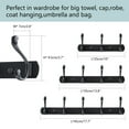 thumbnail image 7 of Uxcell 10" Dual 3 Hooks Wall Hooks Coat Rack Coat Hooks Zinc Alloy Black-A 1pcs, 7 of 7