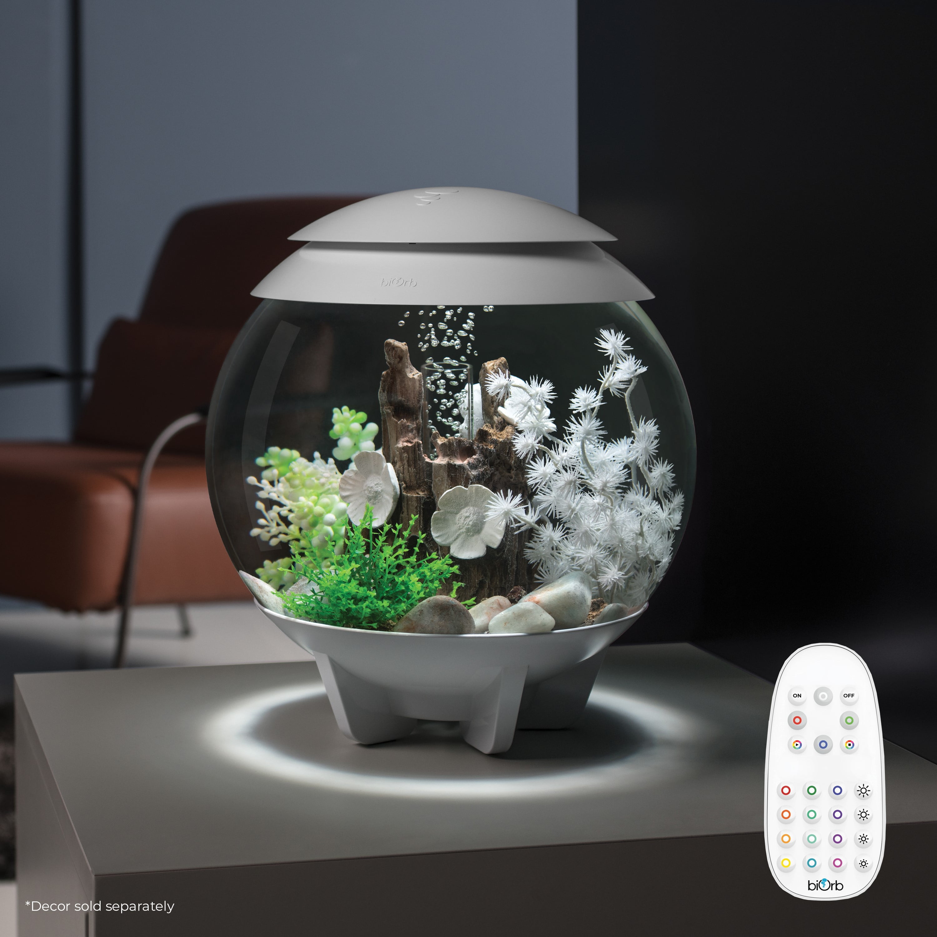 biOrb HALO 15 Aquarium with MCR Light - 4 gallon, white