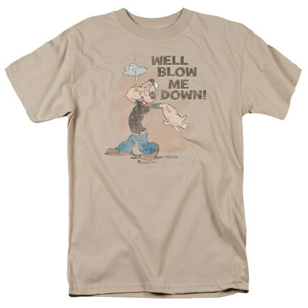 Popeye The Sailor Man Animated Cartoon Character Blow Me Down Adult T-Shirt Tee