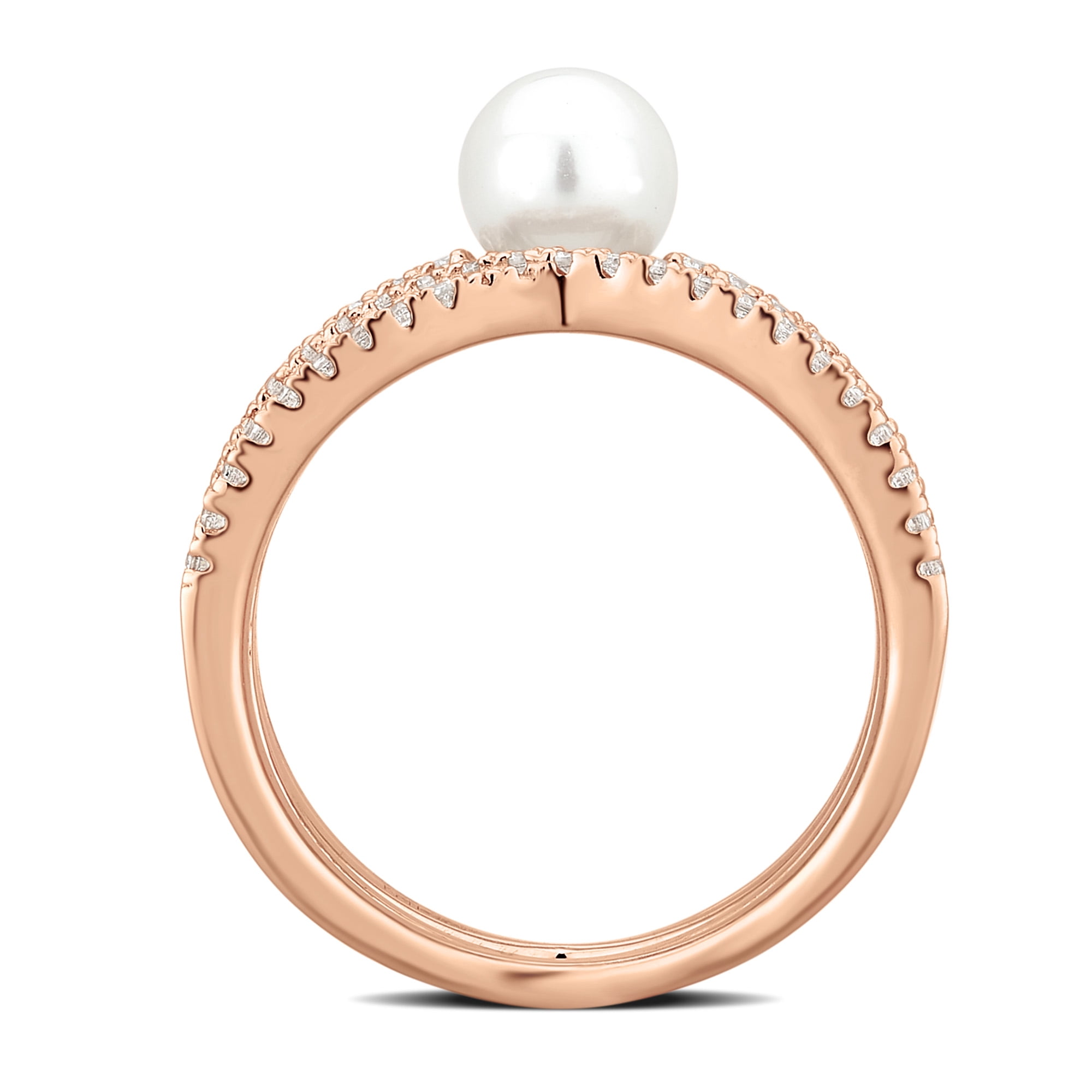 Arista 2 5/8 Carat T.W. Cubic Zirconia and Pearl Women's Cross over Fashion Ring in Sterling Silver