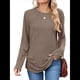 thumbnail image 2 of Suéteres de Mujer, Camisas de Larga, Moda de Otoño, Blusas de Moda, Conjuntos Fruncidos, Ropa de Invierno Café M, 2 of 9