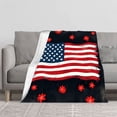 thumbnail image 2 of Durable Soft Flannel Blanket with Artistic American Flag Design Cozy for Sofa Travel Bed and Chair - Perfect for Patriotic Decor, 2 of 7