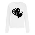 thumbnail image 4 of Fartey Chandail en Molleton Graphique Cœur d'Amour pour Femmes Doux Confortable à Manches Longues Pulls Décontractés Col Rond Tops de Vacances Mode Chandails en Molleton de la Saint-Valentin en Solde Blanc, 4 of 4
