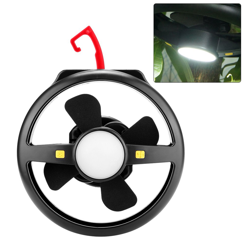 Greensen Tent Fan Light, USB Camping Light,USB Charging LED Tent Light Portable Fan Lamp for