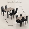 thumbnail image 6 of 5 Pieces Dining Table Set for 4, Modern Wooden Kitchen Table and 4 Upholstered PU Leather Chairs, Small Dinette for Dining Room, Breakfast Nook, Apartment-Gray Tabletop, 6 of 10