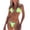 Green, variant on Women Ribbed Triangle Bikini Color Block Metal Chain Side Tie 2 Piece Solid Swimsuit Bright Quick Dry Beach Bathing Suit Yellow S