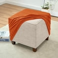 thumbnail image 4 of CHUNTIAN Stretch Ottoman Covers, Soft Square Ottoman Slipcover Jacquard Storage Stool Cover Footstool Slipcover for Living Room Furniture Protector (Navy), 4 of 5