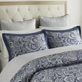 thumbnail image 5 of Home Essence Charlotte 12 Piece Navy Blue Bedding Comforter Set with 100% Cotton Sheets, Cal King, 5 of 10