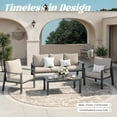 thumbnail image 4 of MRUAKA Aluminum Patio Furniture Set, 6 Pcs Modern Outdoor Sofa Sets, Outdoor Sectional Patio Conversation Set with Coffee Table for Backyard, Poolside, Beige, 4 of 10