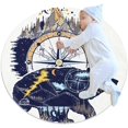 thumbnail image 1 of Bears and Mountains Round Soft Area Rugs 2.6ft Anti-Slip Cute Circle Carpet for Teen Girls Room, Circular Rug for Nursery Room, Dorm, Cute Room Decor for Baby, 1 of 7