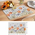 thumbnail image 6 of Orange Flower Placemats Set of 12 Blue Tulip Butterfly Watercolor Plaid Grey Place Mats Indoor Wipeable Table Mats Washable Dining Table Placemats for Kitchen Holiday Party Home Decor 13x19 Inch, 6 of 9
