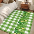 thumbnail image 4 of Kitchen Mats for Floor 3x5 Ft, St. Patrick's Day Non Slip Area Rugs for Kitchen Bedroom Entryway, Shamrock Grasses Sage Green Plaid Washable Carpet Runner Rug Floor Mats for Bedroom Home Decor, 4 of 8
