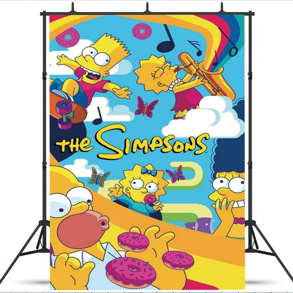 The Simpsons school Wall Decor Birthday Banner Backdrop Background Party Supplies Taspestry