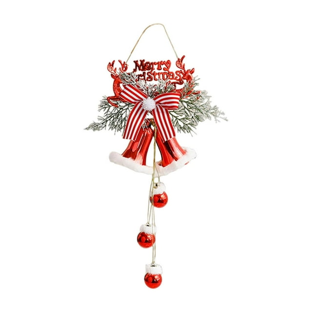 Adorno colgante de campana navideña para el hogar, decoración para fiestas y días festivos. Rojo