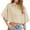 Beige, variant on Women's Puff Sleeve Crop Top - Collared Button-Down Blouse, Lightweight Summer Shirt (S-L, 8 Colors) | Yubnlvae (Red | L)