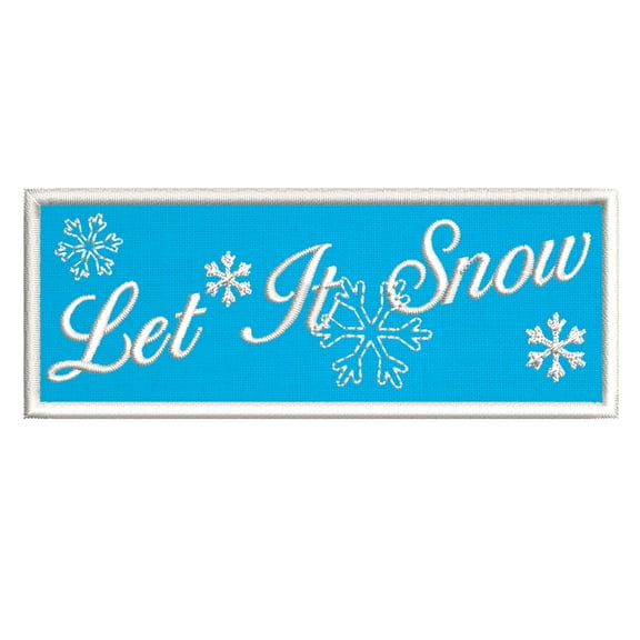 Let It Snow Embroidered DIY Iron on or Sew-on Decorative Patch Badge Emblem Appliques Holiday Stocking Christmas Series