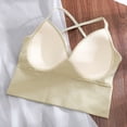 thumbnail image 3 of YODETEY Double-Strap Convertible Sports Bra - Women's Ruched Sports Bras Padded Workout Tops Medium Support Crop Tops Wireless High-Support Yoga Sports Bra, 3 of 7